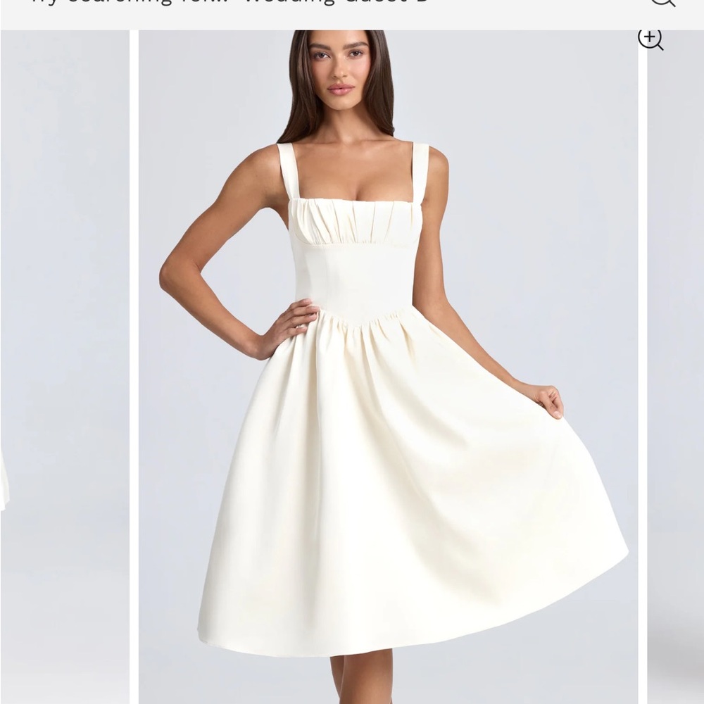 Oh Polly Cream Midi Dress